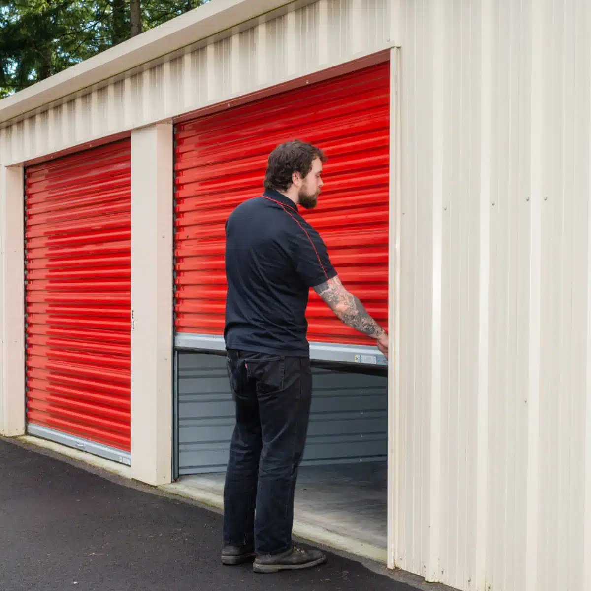 Opening of a storage space by a man - best choice storage